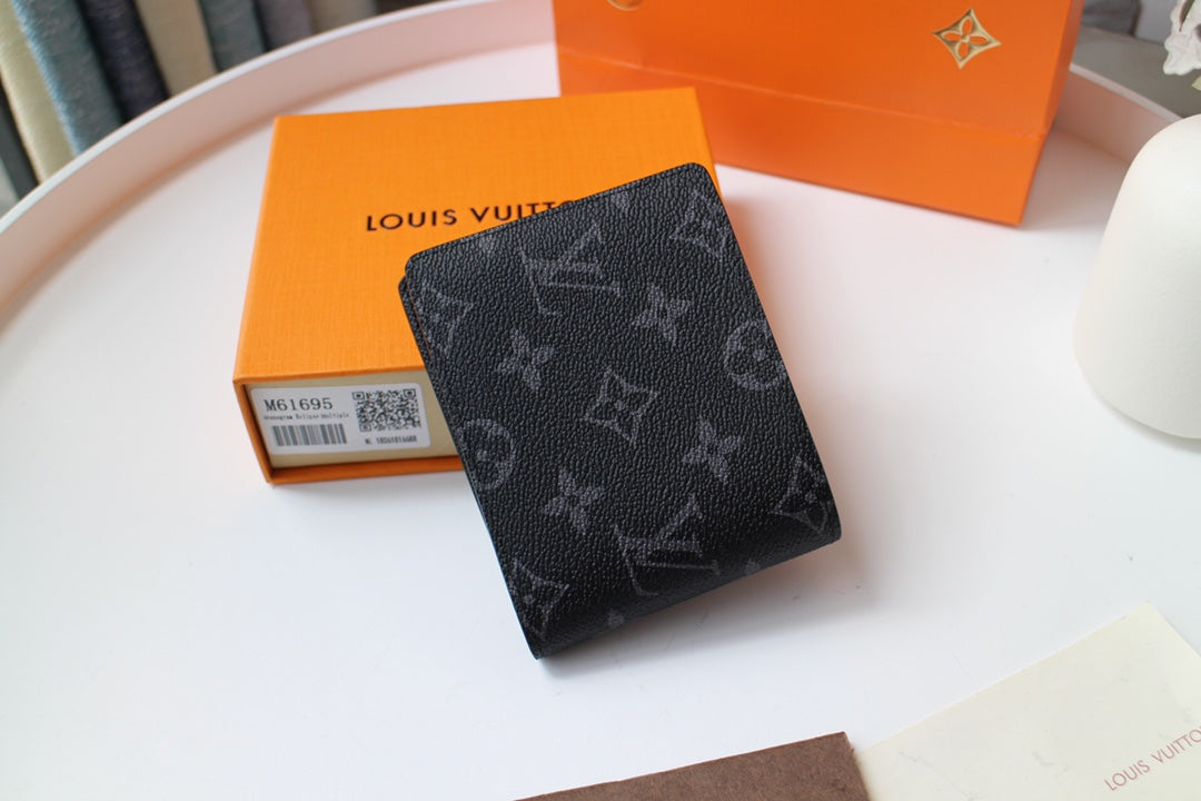 LOUIS VUITTON LV 25S MULTIPLE WALLET IN MONOGRAM ECLIPSE COATED CALFSKIN