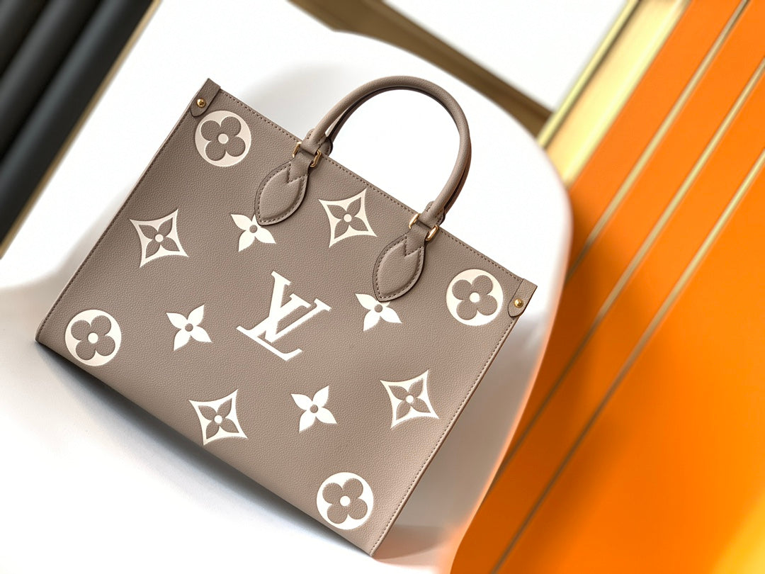 LOUIS VUITTON ONTHEGO GM 41 GREY WHITE