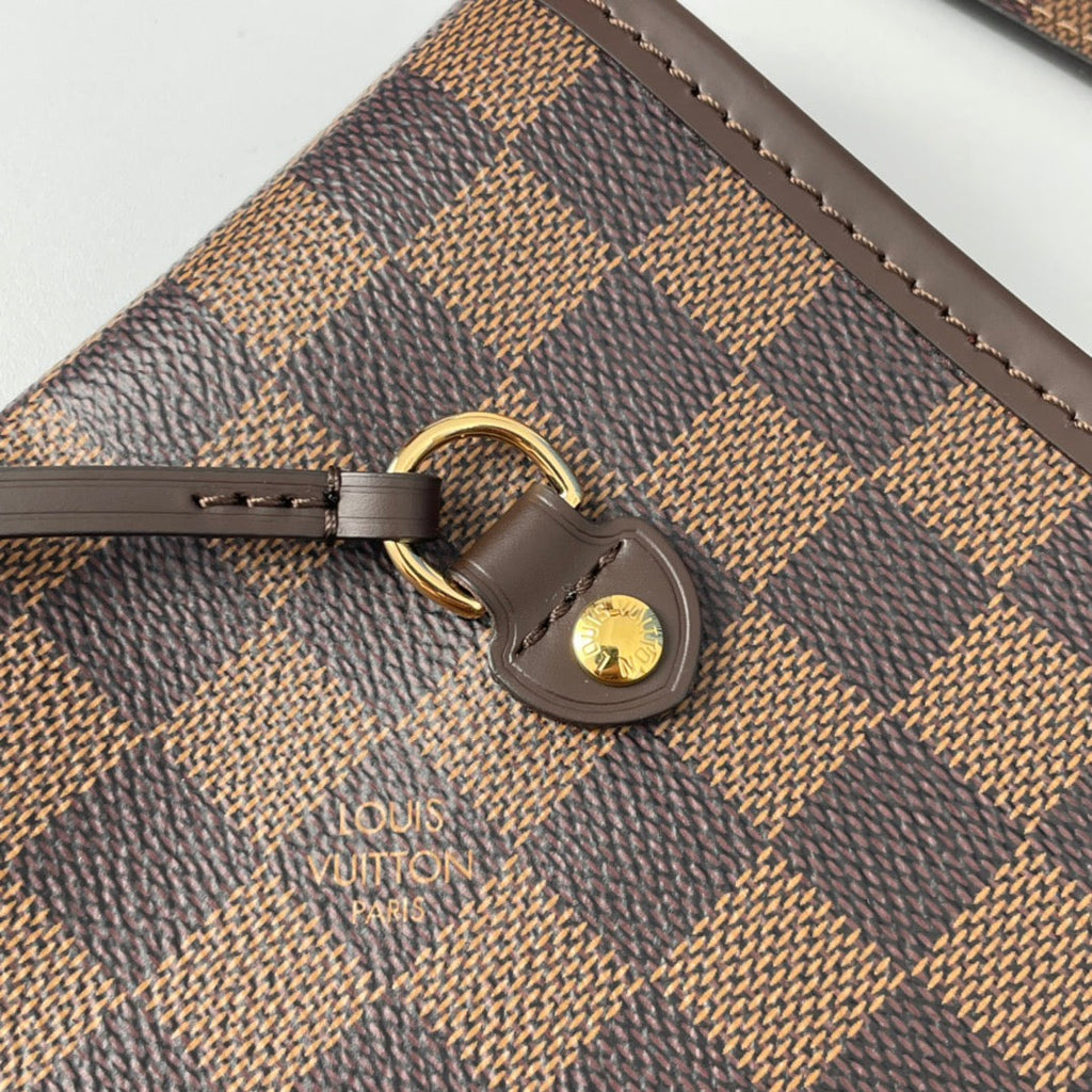 LOUIS VUITTON NEVERFULL MM 32 BROWN RED DAMIER AZUR