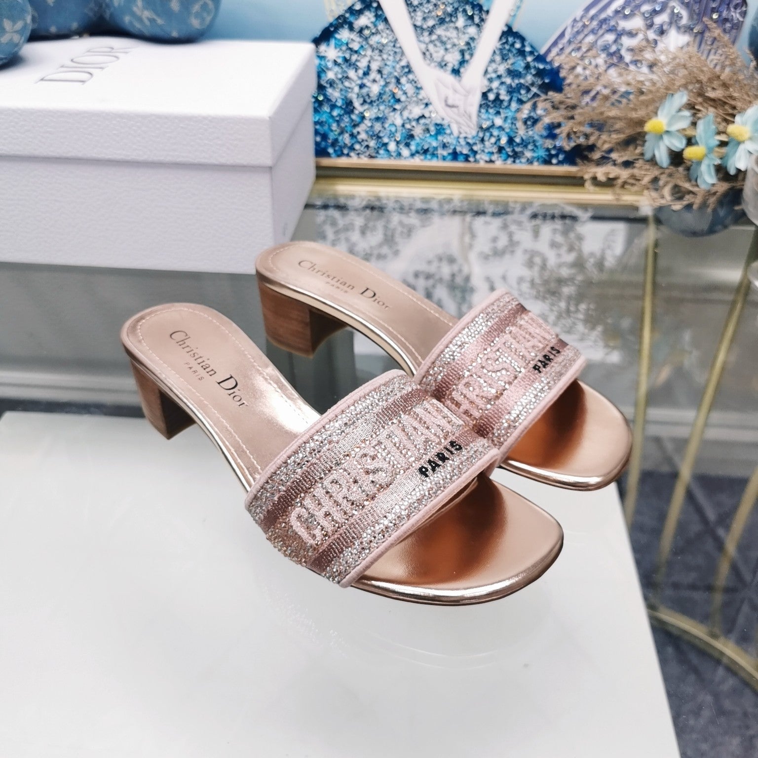 DIOR CD Mule Dway Heeled Slide 45mm Style 16