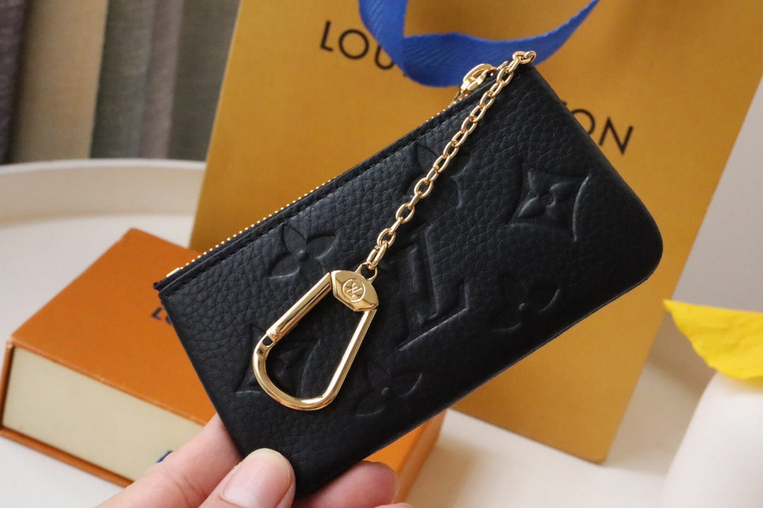 LOUIS VUITTON LV 25S CARD HOLDER RECTO VERSO 12 IN BLACK MONOGRAM EMPREINTE EMBOSSED CALFSKIN