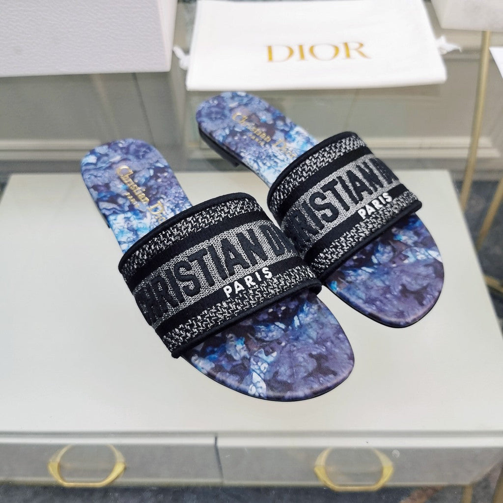 DIOR CD Mule Dway Slide 10mm Multi-motifs Style 72