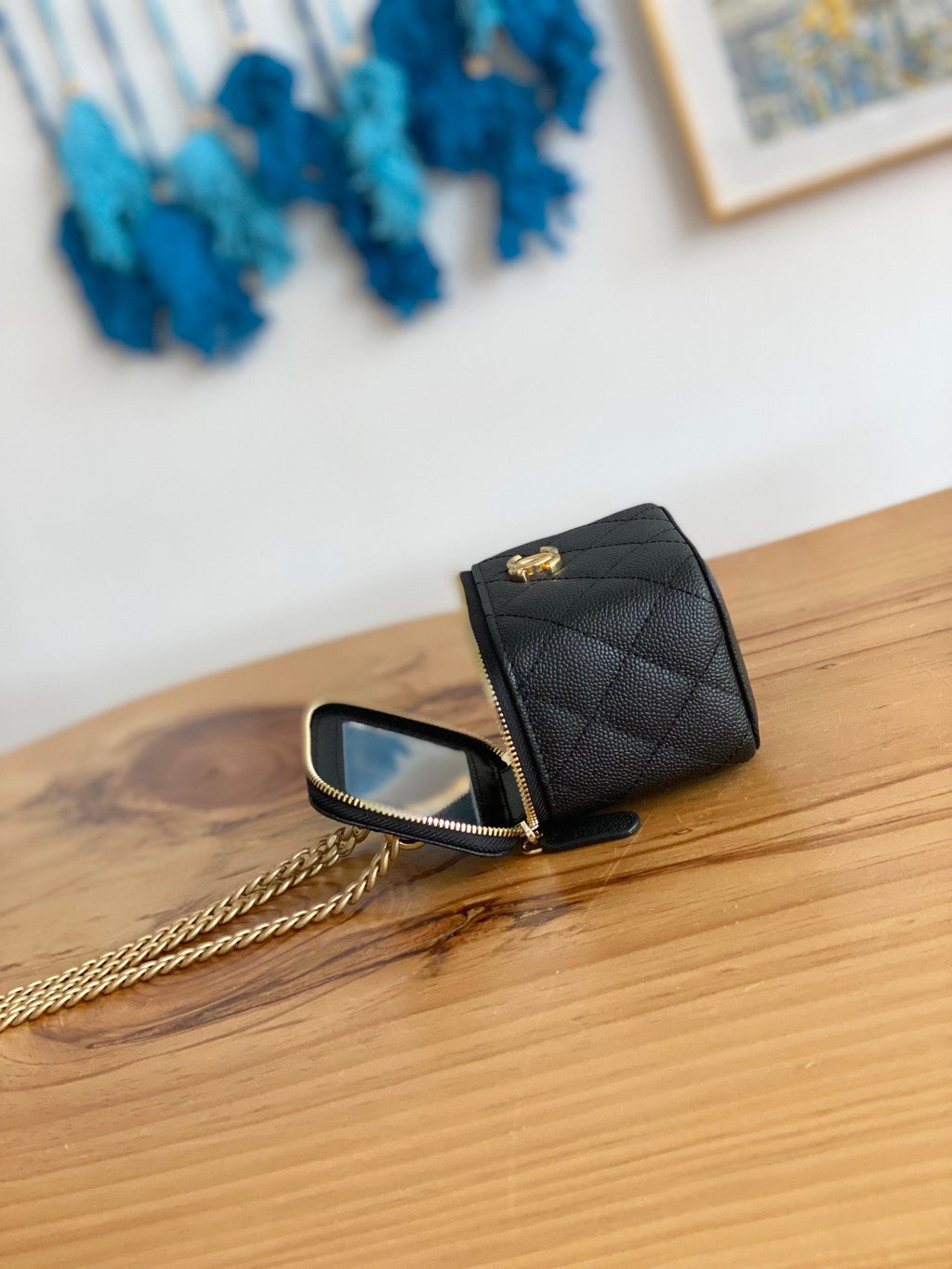 CHANEL MINI 10 VANITY IN BLACK CALFSKIN GOLD HARDWARE