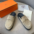 HERMES G0 MULE BEIGE SUEDE