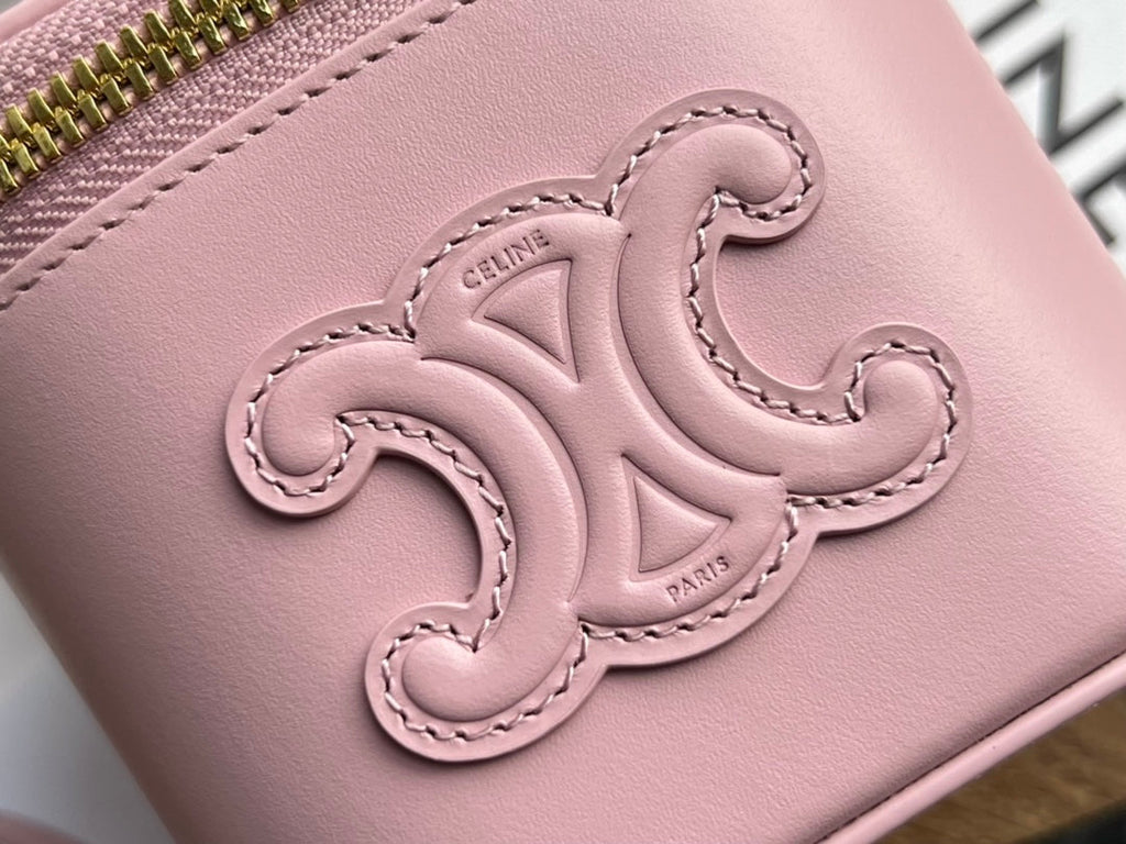 CELINE CUIR TRIPHOME 19 PINK PASTEL SMOOTH CALFSKIN BUCKET BAG