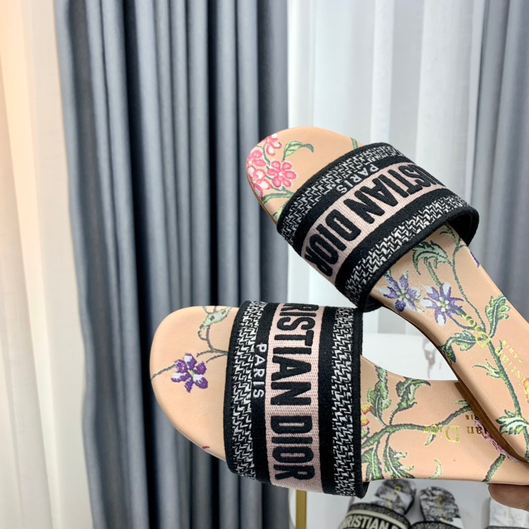 DIOR CD Mule Dway Slide 10mm Multi-motifs Style 53