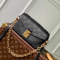 LOUIS VUITTON POCHETTE MÉTIS EAST WEST 21 IN GUN METAL EMBOSSED CALFSKIN GOLD HARDWARE