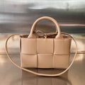 BOTTEGA VENETA CANDY ARCO TOTE 20 IN TAN BROWN CALFSKIN
