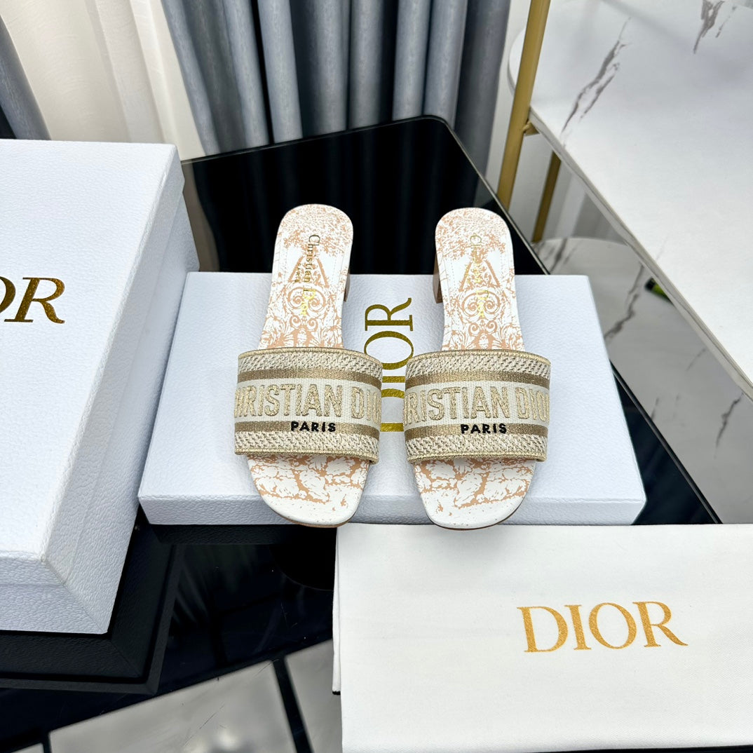 DIOR CD Mule Dway Heeled Slide 45mm Style 86