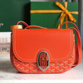 233 BAG 25 IN ORANGE CALFKIN AND GOYARDINE CANVAS