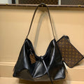 LOUIS VUITTON CARRYALL DARK 39 IN BLACK LAMBSKIN BROWN MONOGRAM TAG
