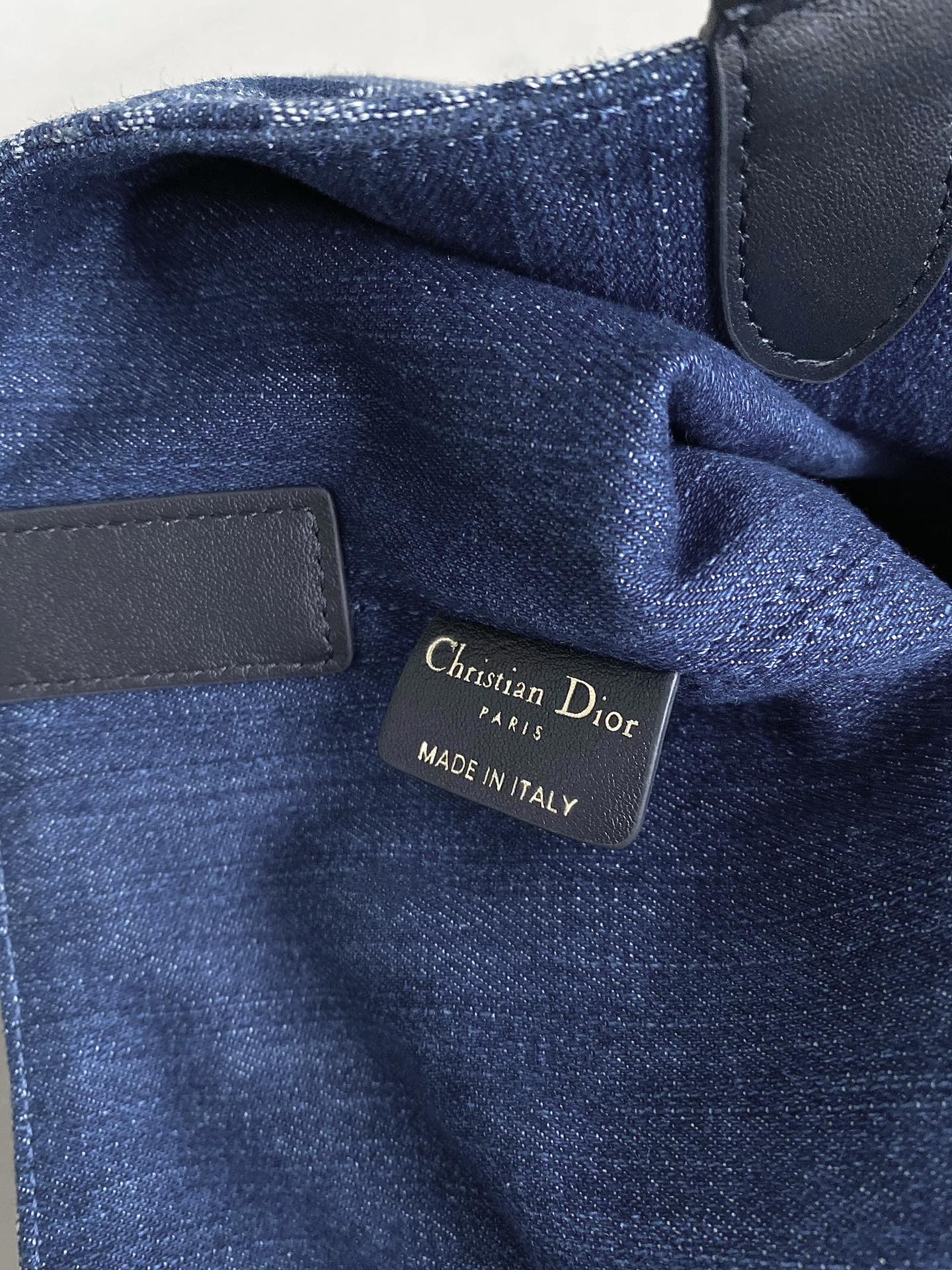 DIOR MEDIUM TOUJOURS 28 BLUE DENIM OBLIQUE JACQUARD