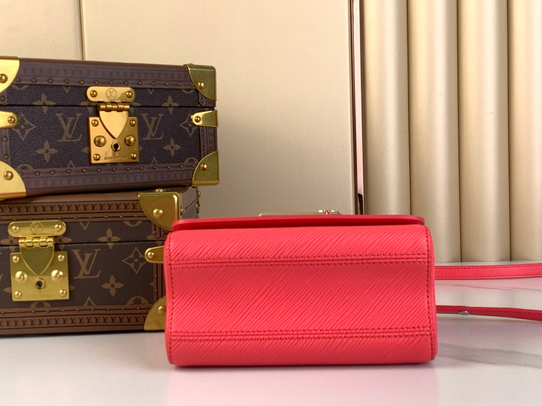 LOUIS VUITTON TWIST PM 19 IN RED EPI LEATHER GOLD AND SILVER HARDWARE