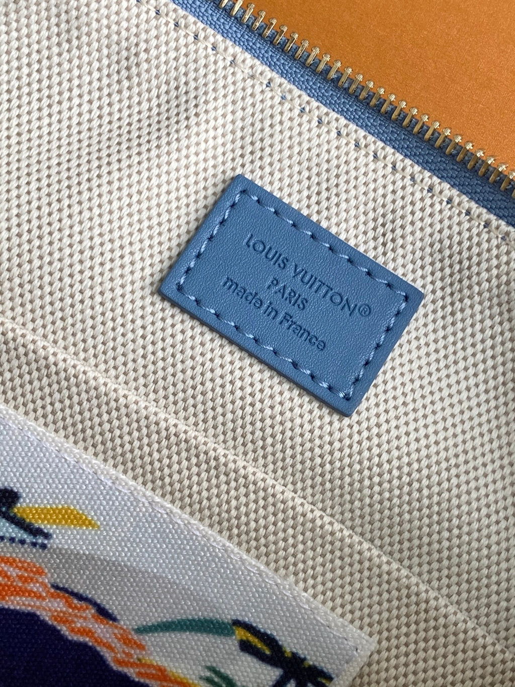 LOUIS VUITTON LV 25S POCHETTE ACCESSORIES XL 28 IN BLUE CANVAS DAMIER DENIM