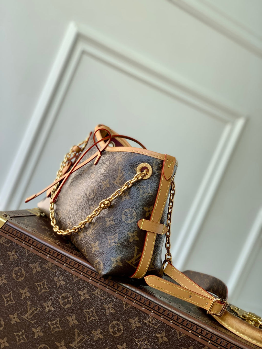 LOUIS VUITTON CARRY ALL 26 IN BROWN MONOGRAM CANVAS AND CALFSKIN GOLD HARDWARE