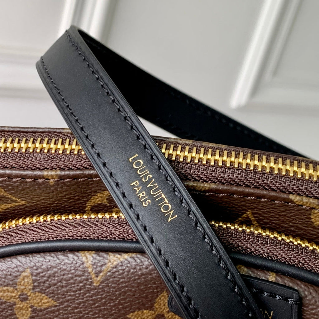LOUIS VUITTON KEEPIT BUMBAG 29 IN BROWN DAMIER AZUR COATED MONOGRAM CANVAS