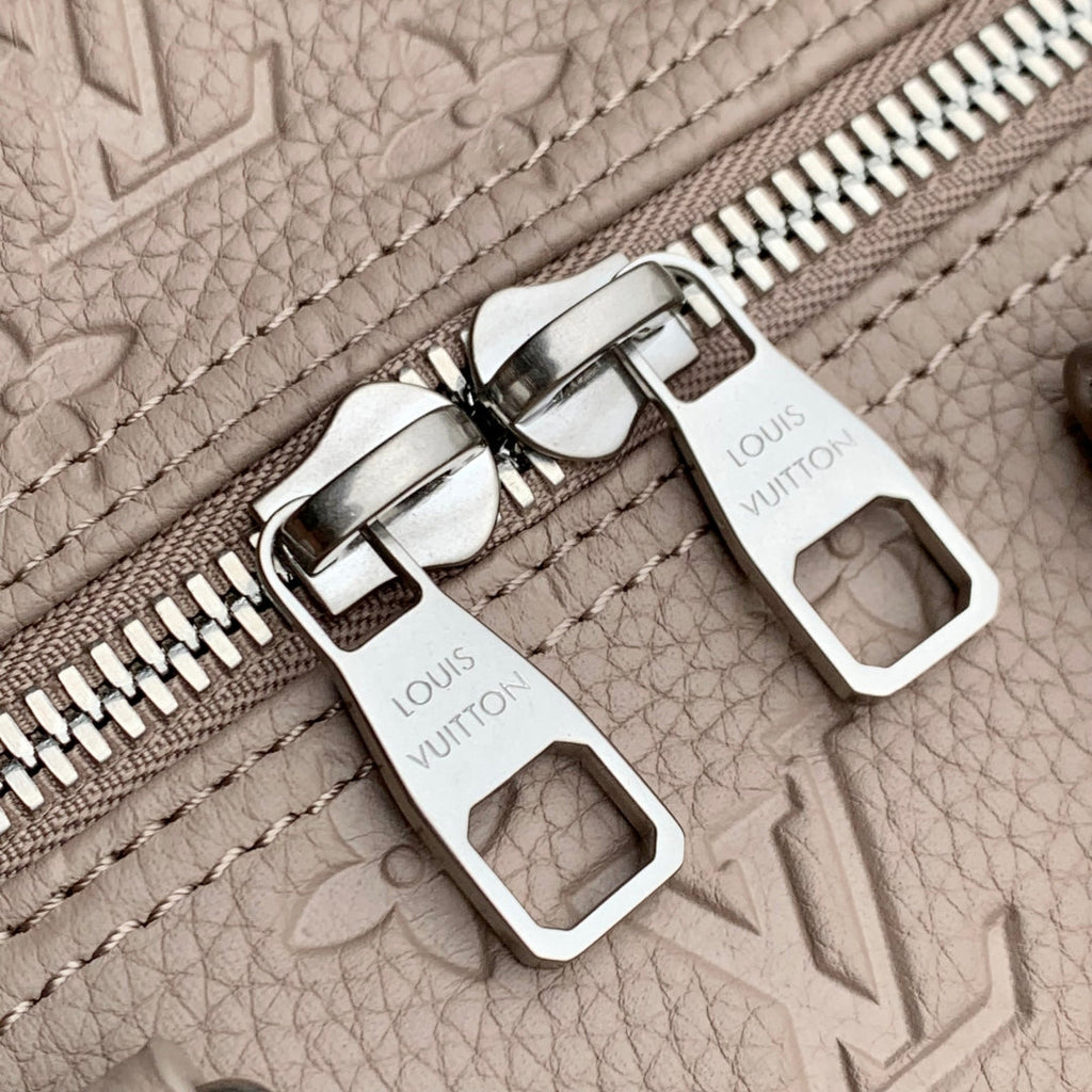 LOUIS VUITTON KEEPALL BANDOULIÈRE 34 BAG IN LIGHT BROWN MONOGRAM TAURILLON CALFSKIN