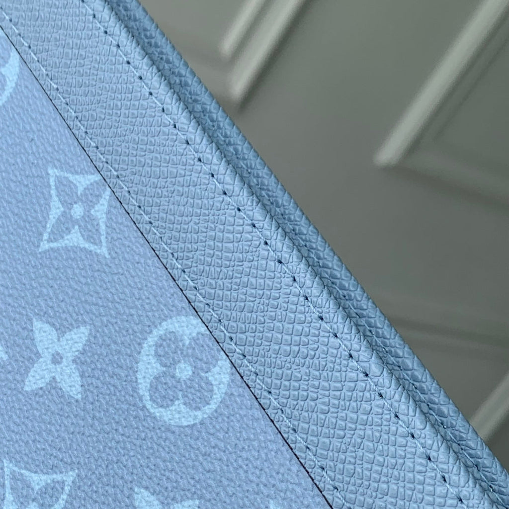 LOUIS VUITTON POCHETTE VOYAGE 26 IN LIGHT BLUE MONOGRAM ECLIPSE CALFSKIN