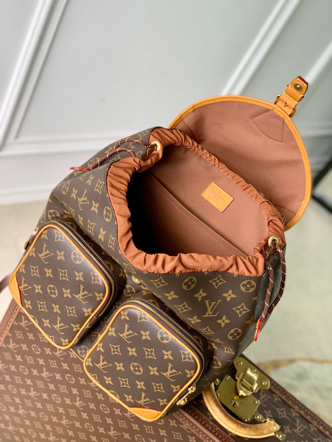 LOUIS VUITTON MONTSOURIS CARGO BACKPACK 40 IN BROWN MONOGRAM LAMBSKIN