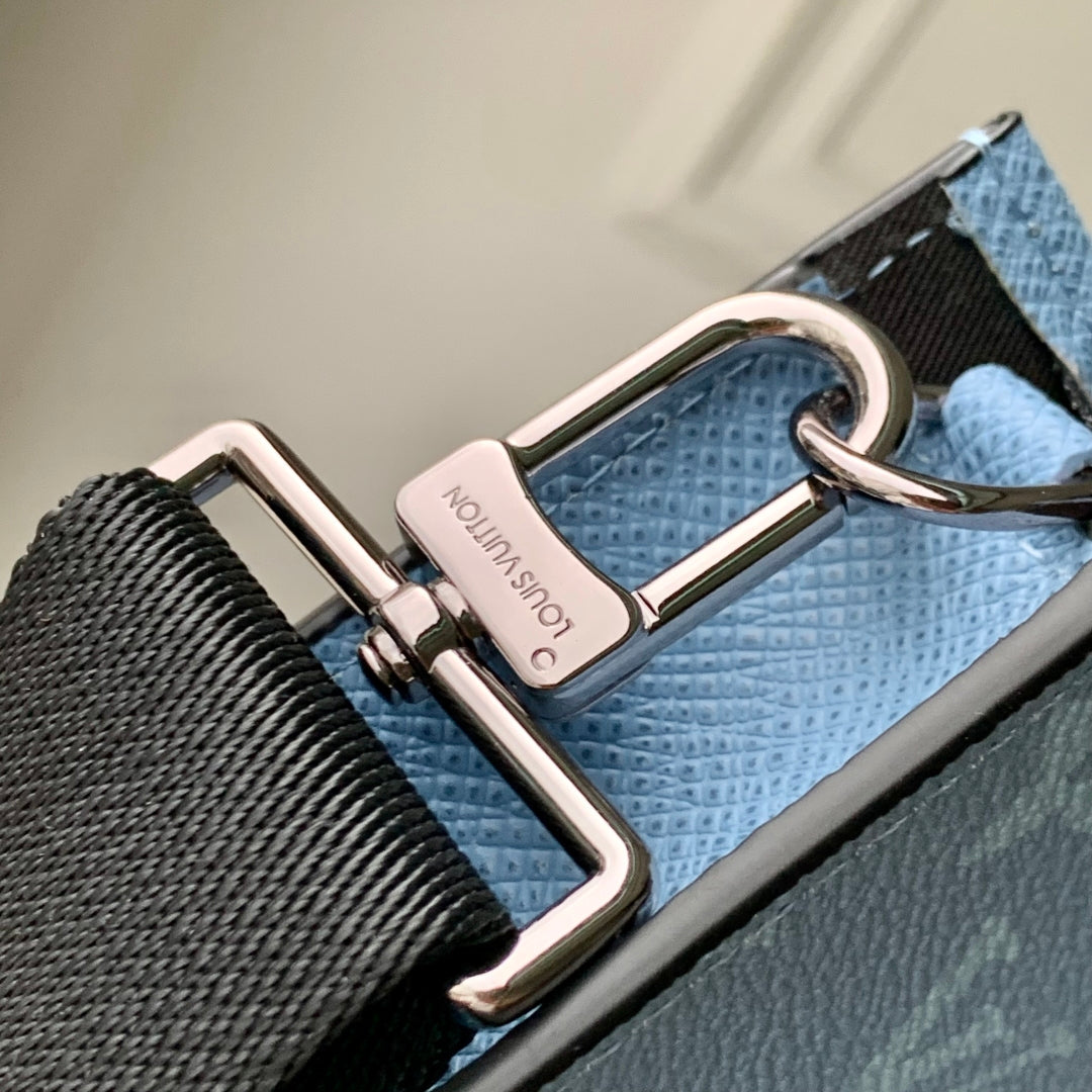 LOUIS VUITTON GASTON WEARABLE WALLET 22 IN BLUE MONOGRAM COATED CANVAS