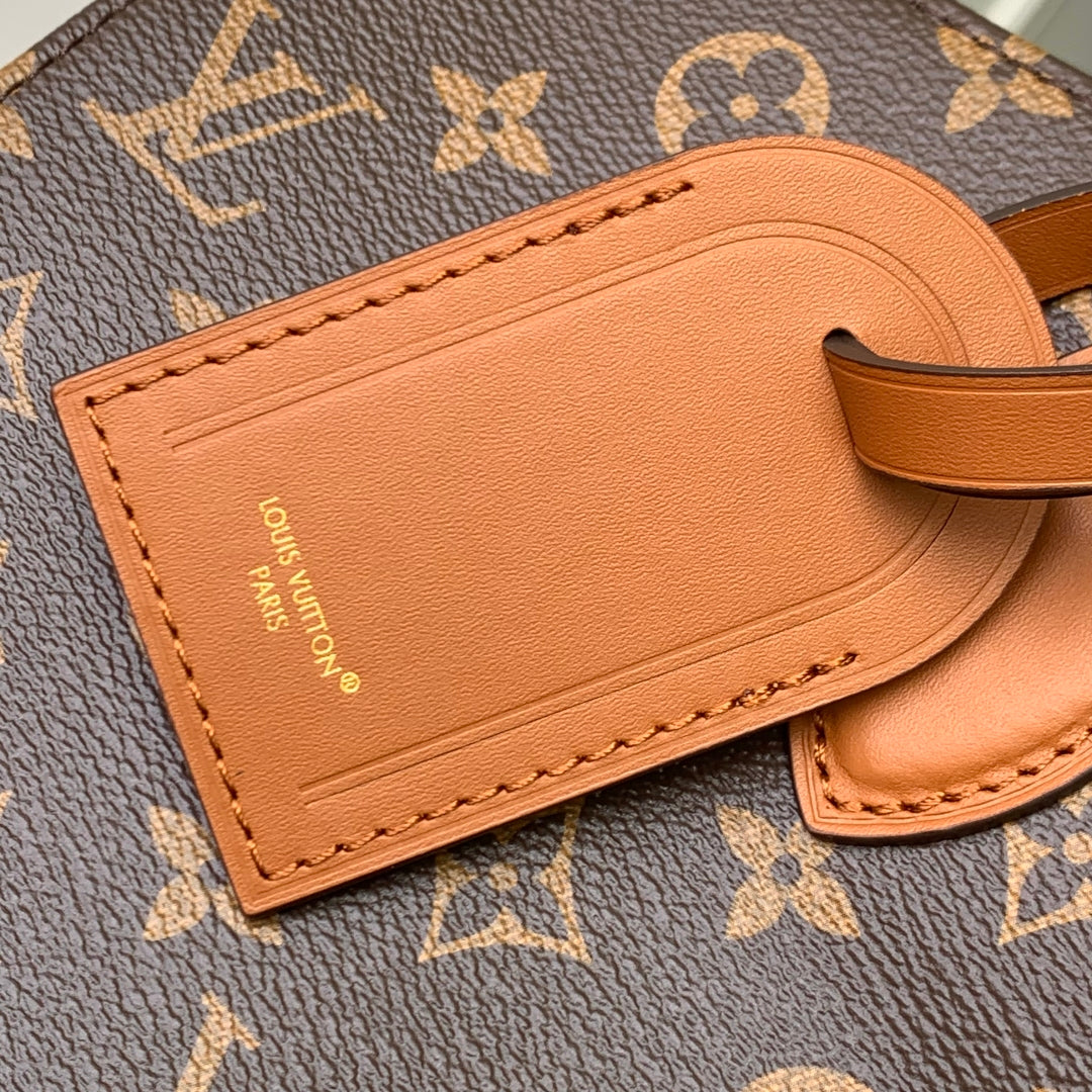 LOUIS VUITTON ONTHEGO ORGANIZER 37 IN BROWN COATED CANVAS AND CALFSKIN