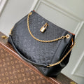 LOUIS VUITTON ANYTIME MM 42 IN BLACK MONOGRAM EMPREINTE CALFSKIN GOLD HARDWARE