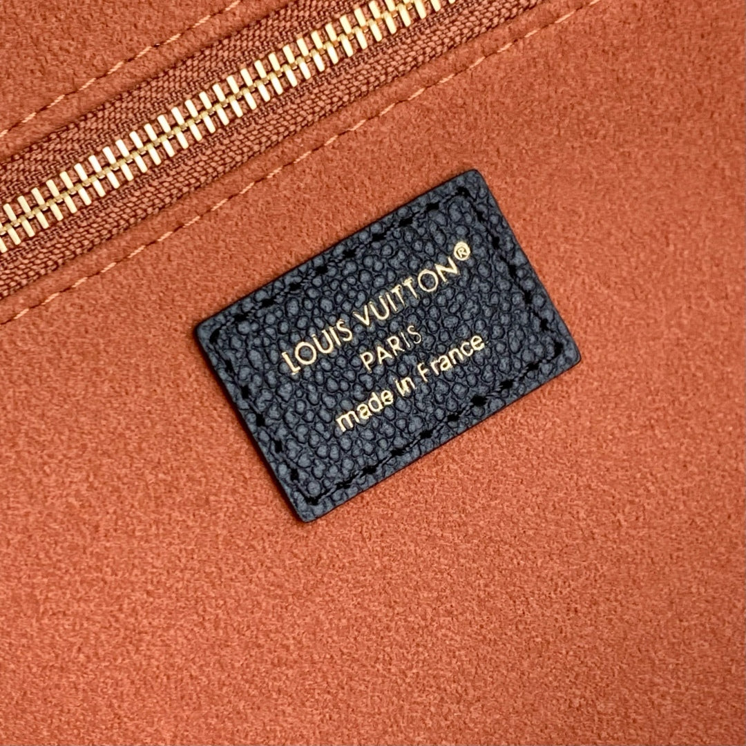 LOUIS VUITTON ANYTIME MM 42 IN BLACK MONOGRAM EMPREINTE CALFSKIN GOLD HARDWARE