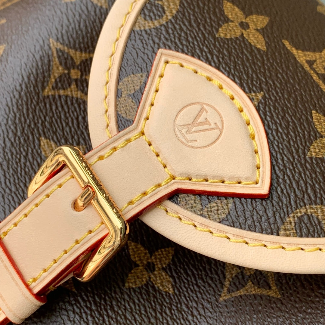 LOUIS VUITTON MONTSOURIS BACKPACK MINI 27 IN BROWN MONOGRAM COATED CANVAS AND CALFSKIN