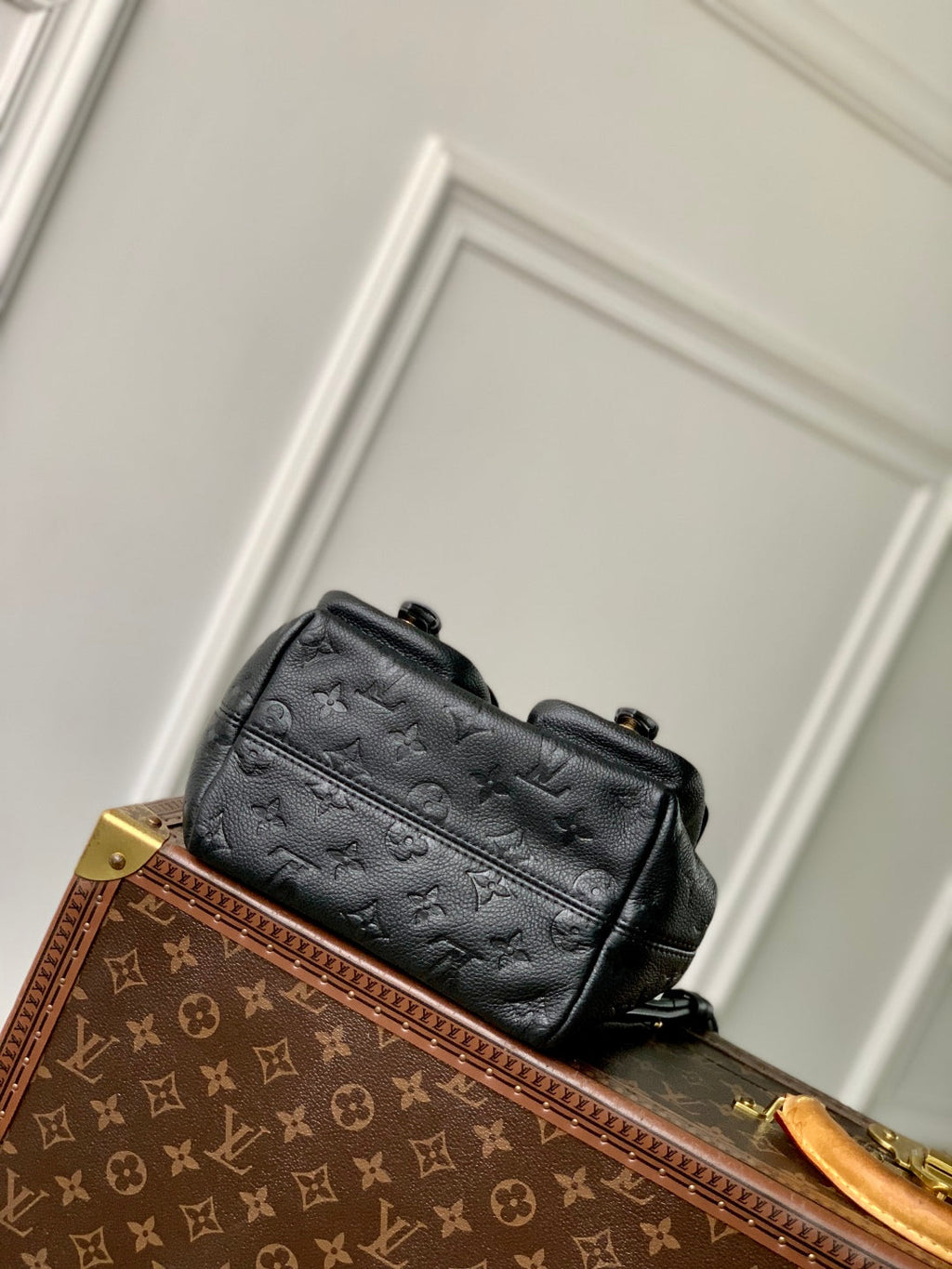 LOUIS VUITTON BACKUP BACKPACK 22 IN BLACK MONOGRAM EMPREINTE LEATHER