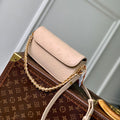 LOUIS VUITTON WALLET ON CHAIN IVY 23 IN BEIGE MONOGRAM REVERSE CANVAS EMBOSSED LOGO