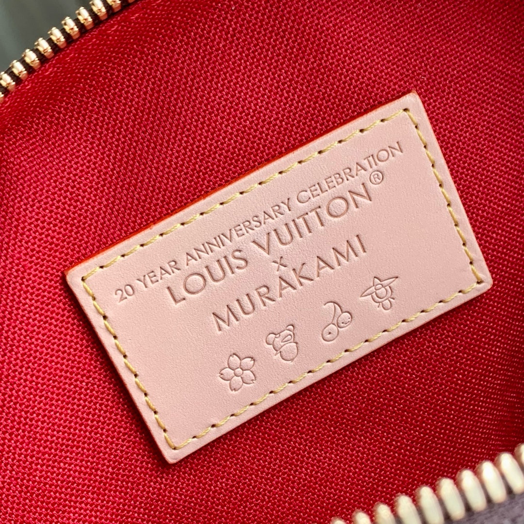 LOUIS VUITTON SPEEDY BANDOULIÈRE 20.5 BAG IN BROWN CANVAS CHERRY PRINTED
