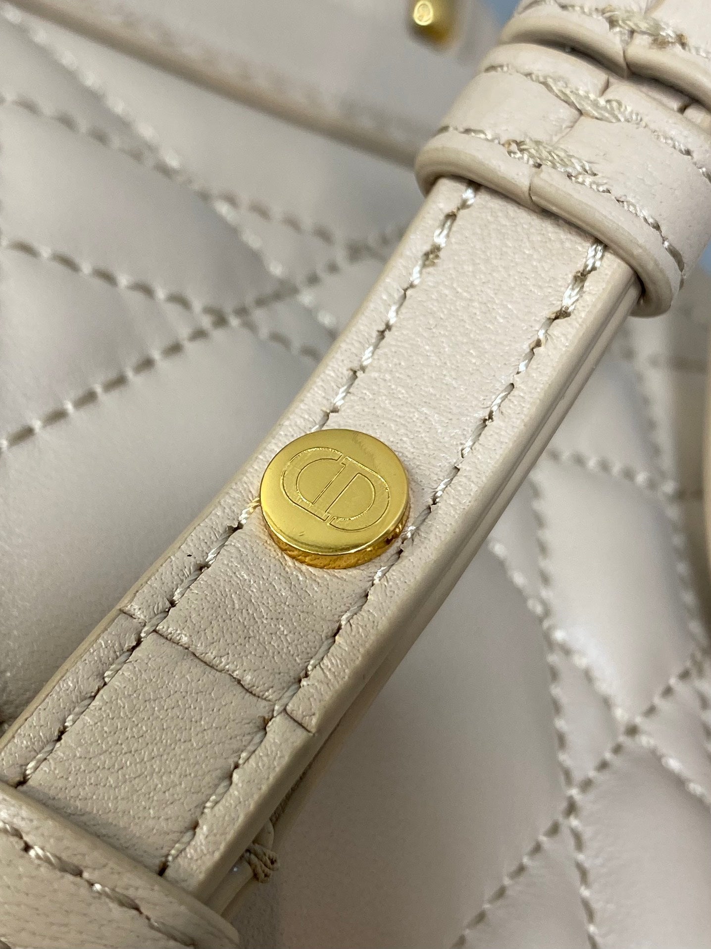 DIOR SMALL 20 CARO BACKPACK IN ALMOND BEIGE MACROCANNAGE LAMBSKIN