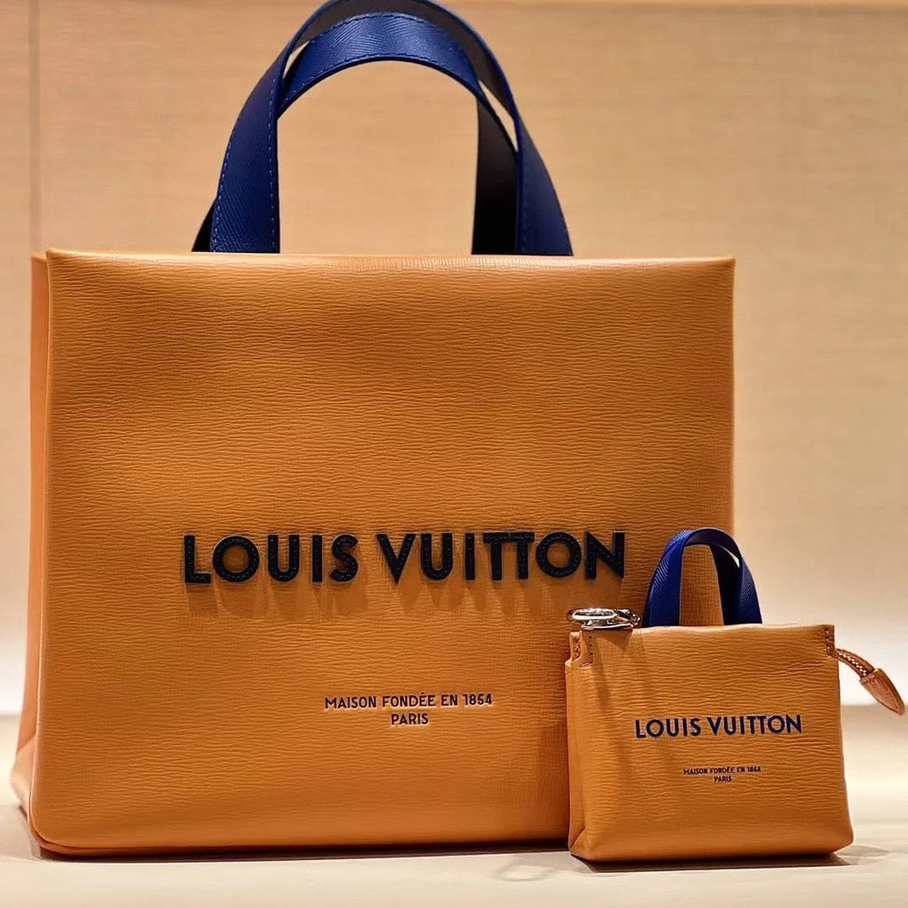LOUIS VUITTON LV 25S MINI SHOPPER BAG CHARM IN BURNT ORANGE CALFSKIN