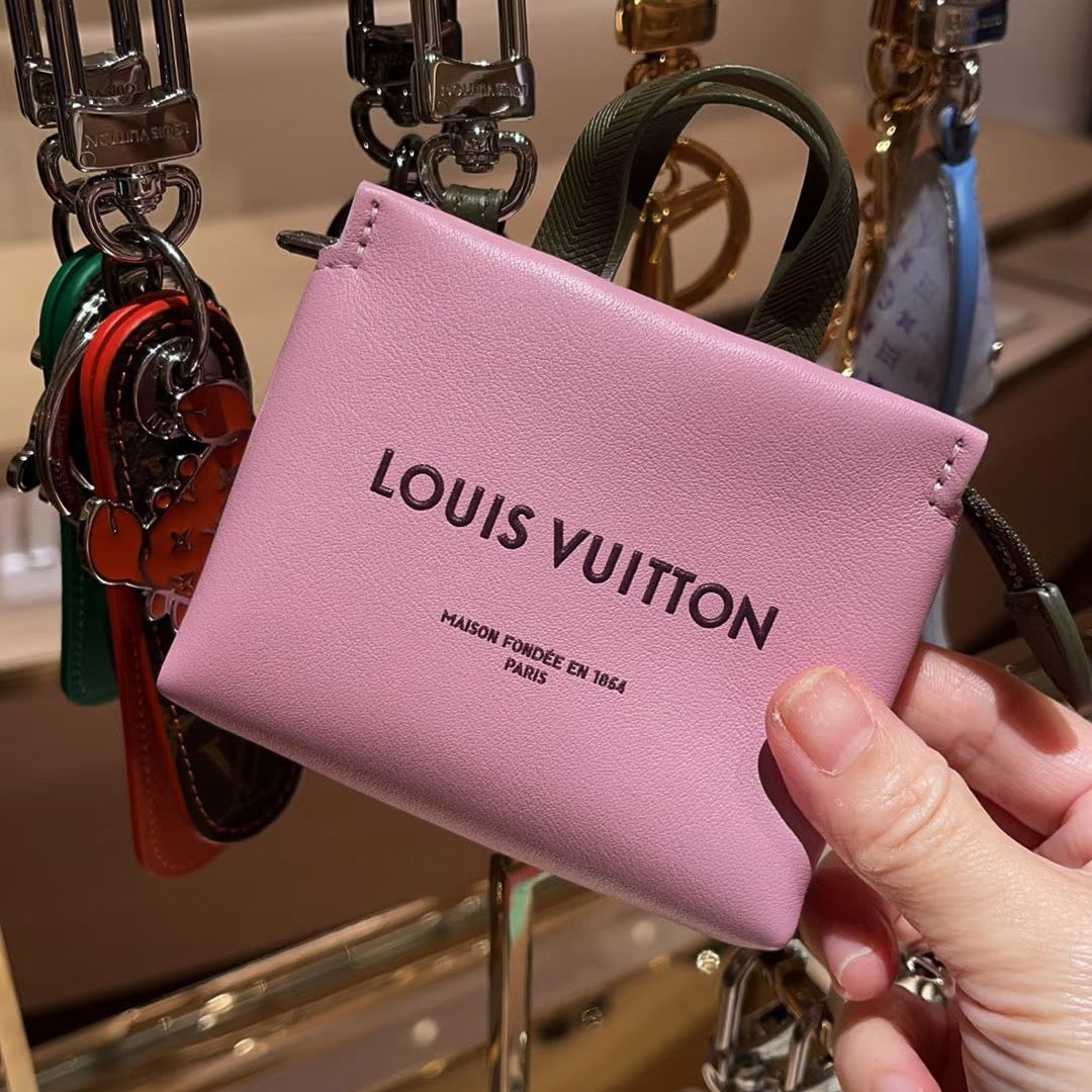 LOUIS VUITTON LV 25S MINI SHOPPER BAG CHARM IN PINK CALFSKIN