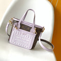 LOUIS VUITTON LV 25S NEVERFULL BANDOULIÈRE INSIDE OUT BB 24 IN LIGHT PURPLE AND BROWN CALFSKIN