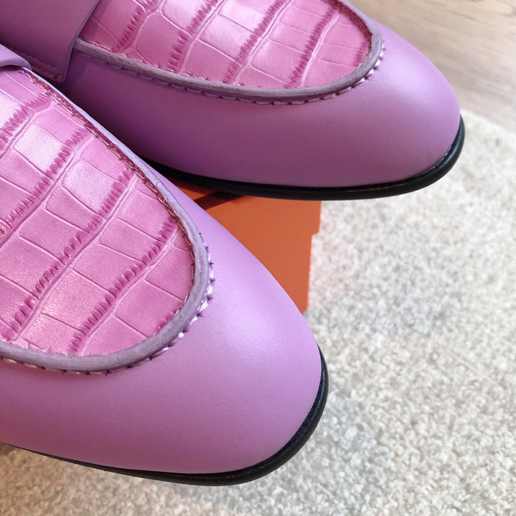 HERMES PARIS LOAFER LILAC CALFSKIN