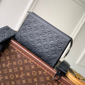 LOUIS VUITTON POCHETTE VOYAGE 22 IN BLACK MONOGRAM SHADOW CALFSKIN