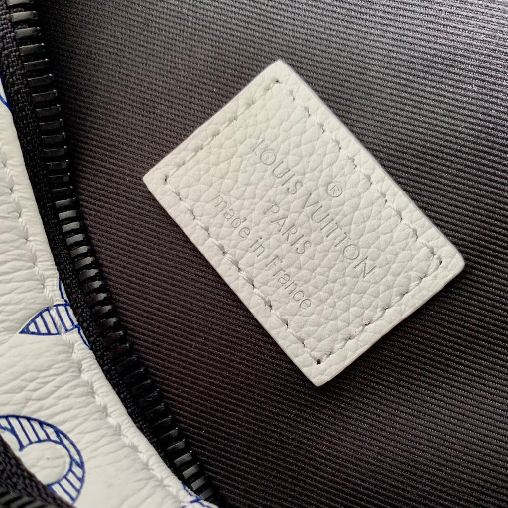 LOUIS VUITTON RUSH BUMBAG 30 IN WHITE MONOGRAM SHADOW CALFSKIN
