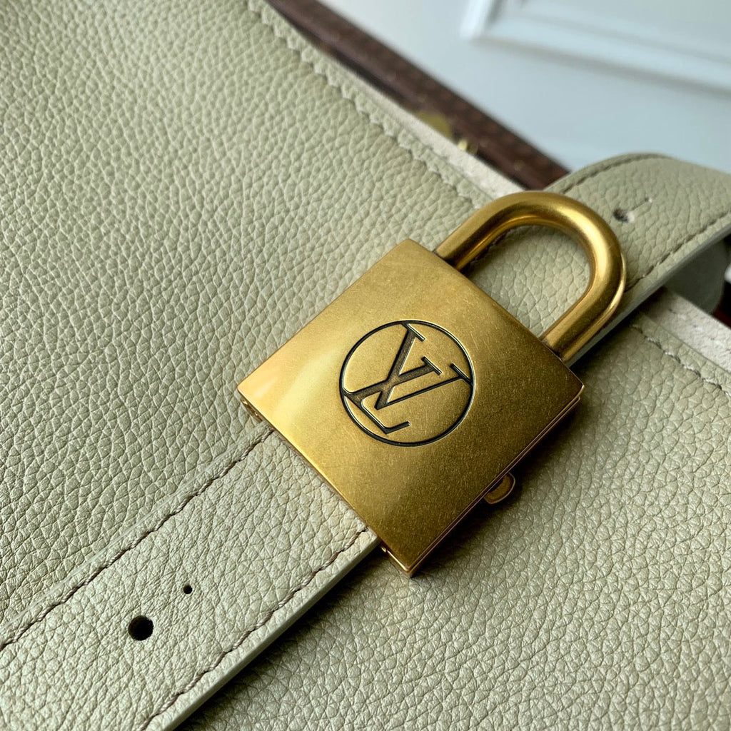 LOUIS VUITTON LOW KEY CABAS MM BAG 47 IN BASIL GREEN GRAINED CALFSKIN
