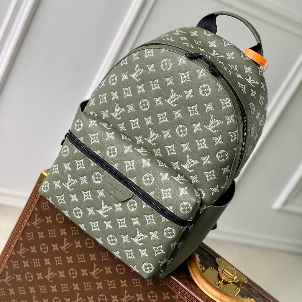 LOUIS VUITTON DISCOVERY PM BACKPACK 38 IN OLIVE GREEN MONOGRAM LAMBSKIN