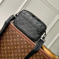 LOUIS VUITTON ALPHA NANO BAG 24 IN BLACK MONOGRAM SHADOW EMBOSSED COWHIDE