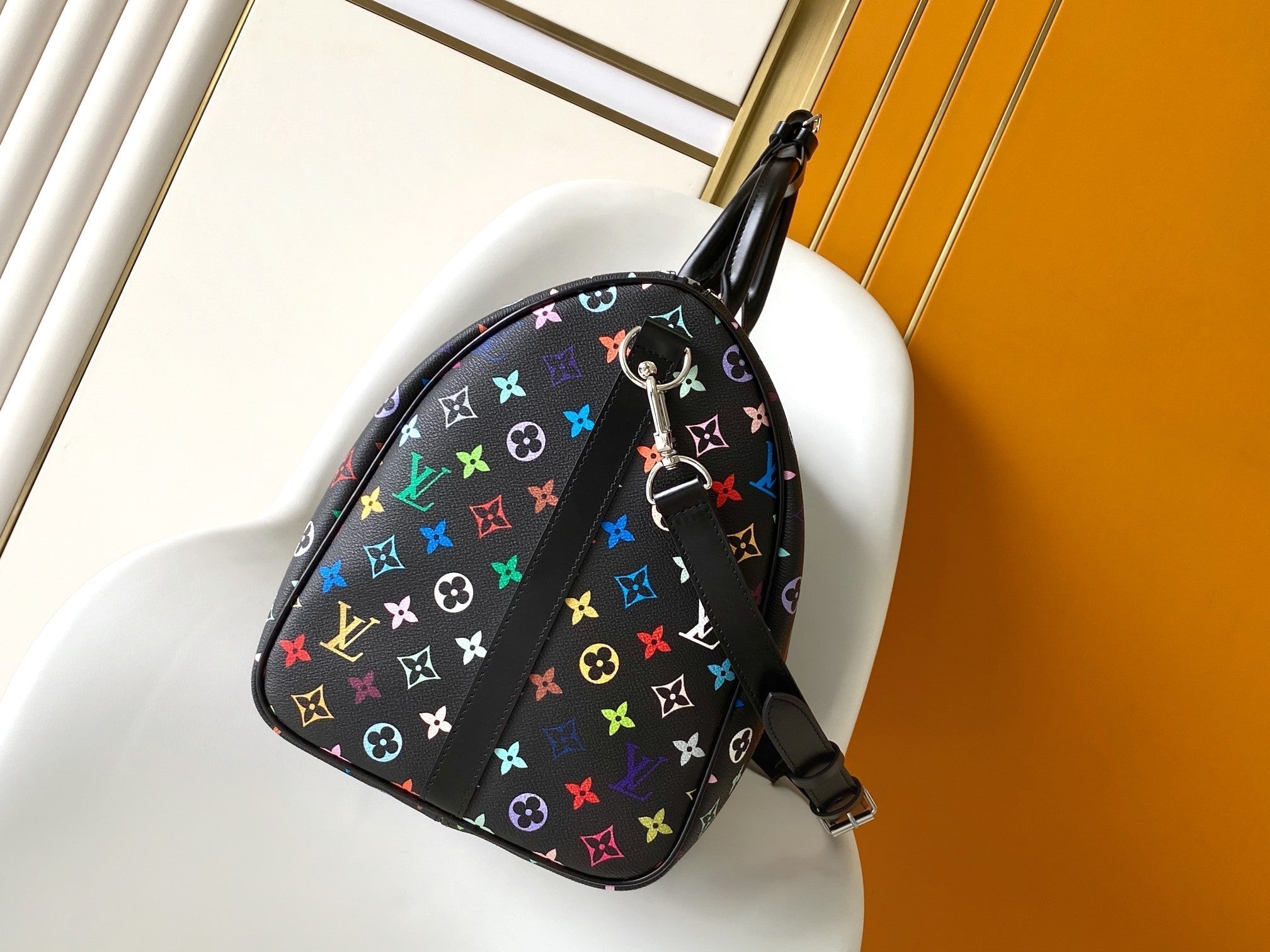LOUIS VUITTON KEEPALL BANDOULIÈRE 50 BAG IN MULTICOLORED MONOGRAM COATED CANVAS