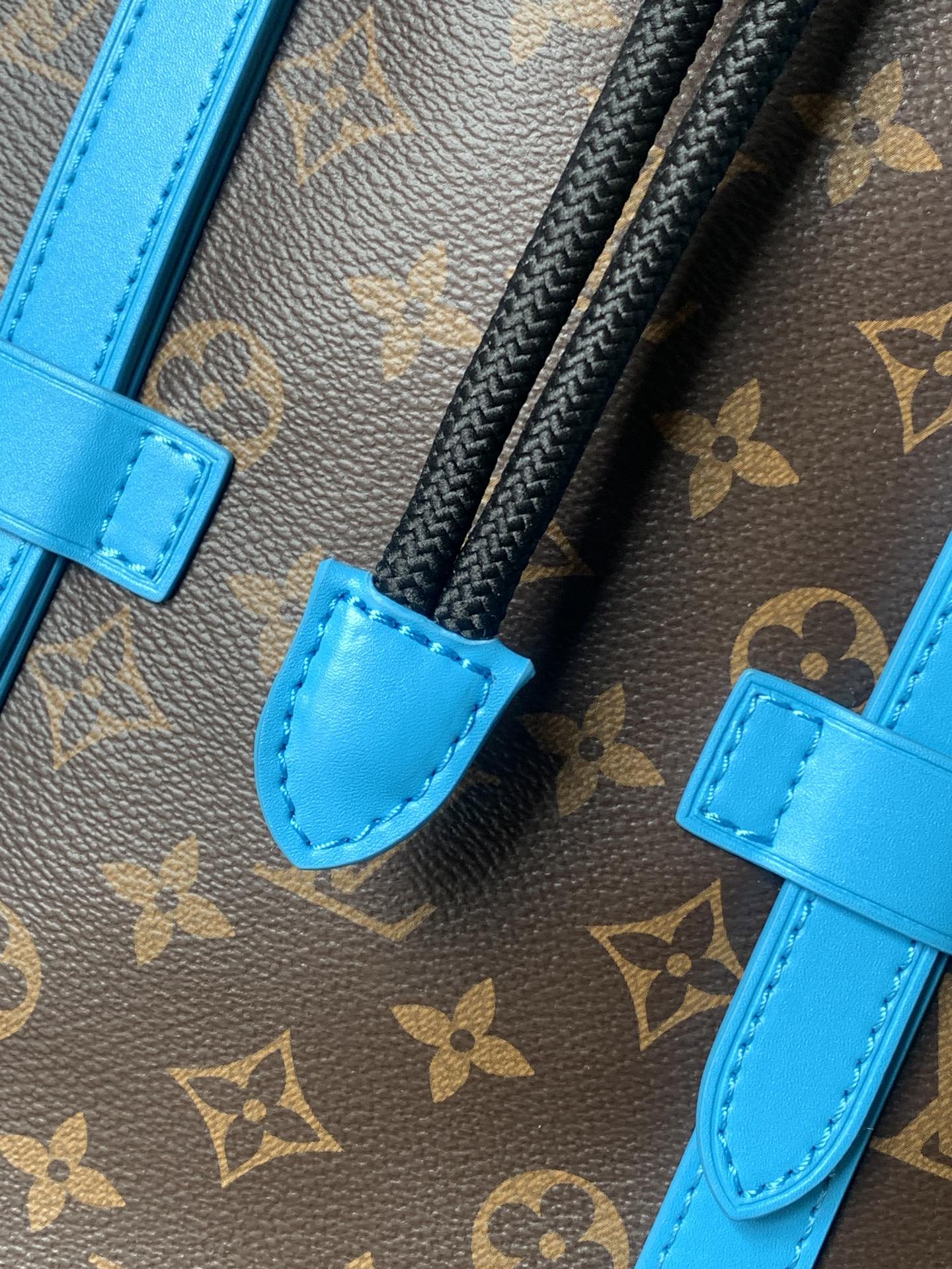 LOUIS VUITTON LV 25S CHRISTOPHER BACKPACK 48 IN BROWN AND CAPRI BLUE CANVAS MONOGRAM