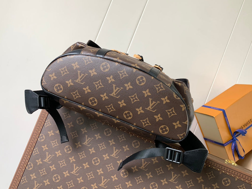 LOUIS VUITTON LV 25S CHRISTOPHER BACKPACK 44 IN BROWN AND BLACK CANVAS MONOGRAM