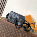 LOUIS VUITTON LV 25S STEAMER BAG 18 IN DAMOFLAGE BLACK CANVAS