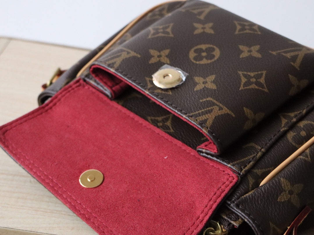 LOUIS VUITTON LV 25S SHOULDER BAG 19 IN BROWN MONOGRAM CALFSKIN GOLD HARDWARE