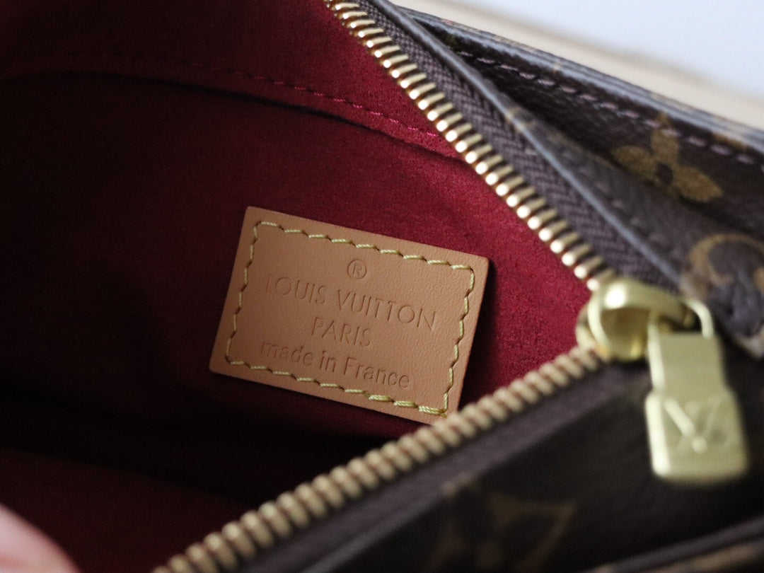 LOUIS VUITTON LV 25S SHOULDER BAG 19 IN BROWN MONOGRAM CALFSKIN GOLD HARDWARE