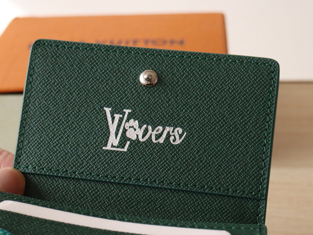 LOUIS VUITTON LV 25S ENVELOPE BUSINESS CARD HOLDER 10 IN DEEP TEAL MONOGRAM HERITAGE COATED CALFSKIN