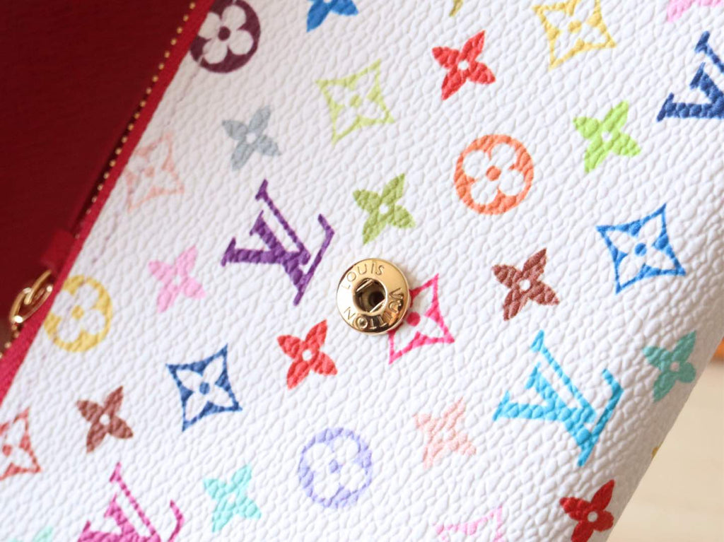 LOUIS VUITTON ROSALIE ZIPPY 12 IN WHITE MIX COLORFUL CALFSKIN