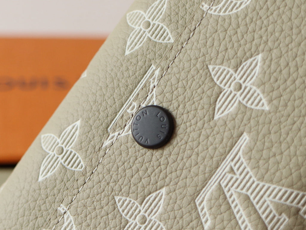 LOUIS VUITTON IRIS WALLET IN KHAKI BROWN EMBOSSED CALFSKIN